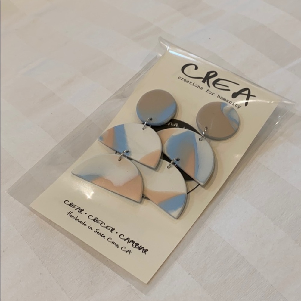CREA marbled polymer clay earrings